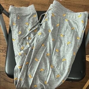H&M Gray pj pants with bananas